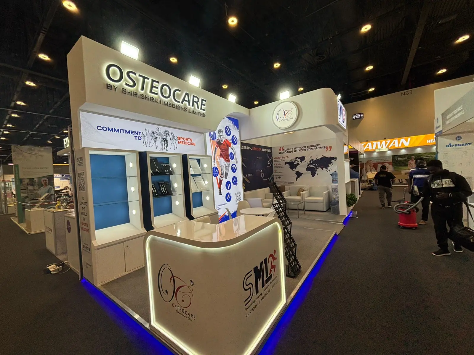 Osteocare exhibition stand, WHX Dubai 2026, 21 sqm