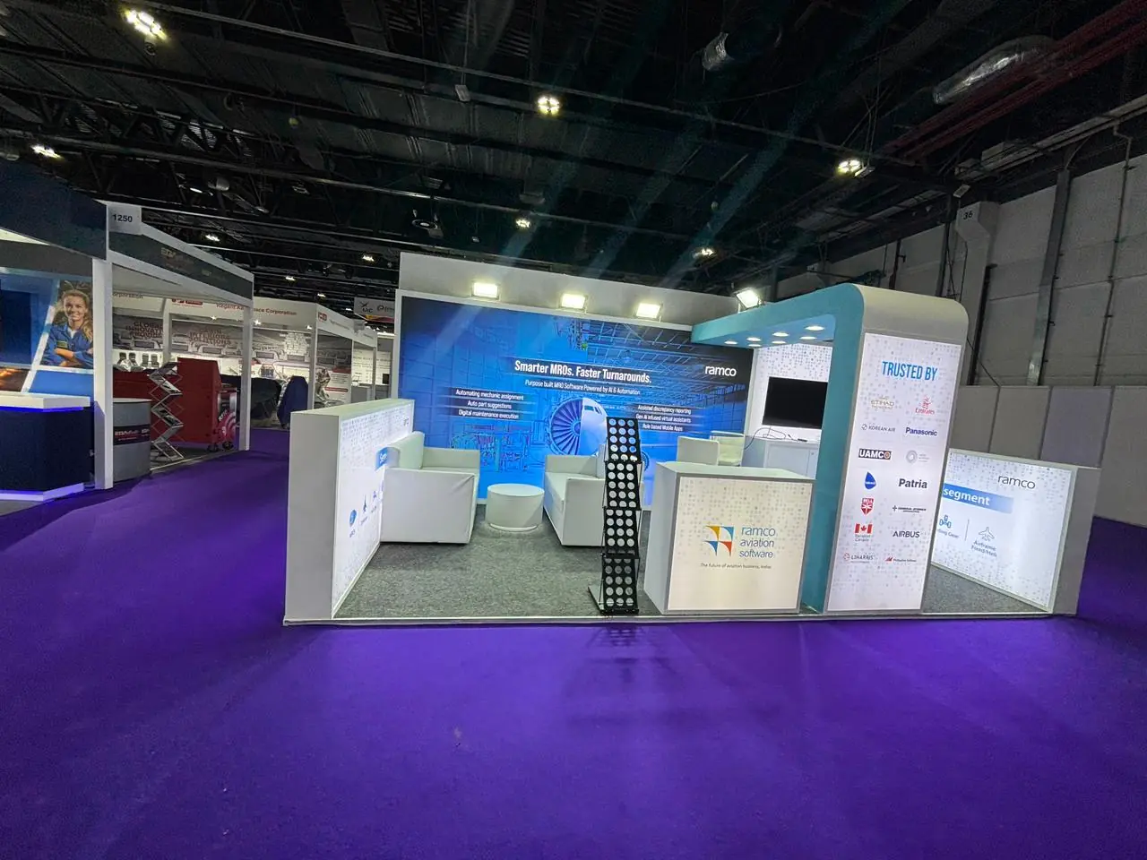 Ramco exhibition stand, MRO Middle East, Dubai 2026, 18 sqm